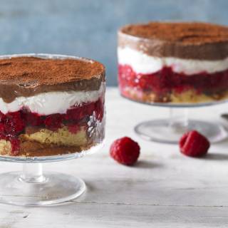 CHOCOLATE, MADELEINE & RASPBERRY TRIFLE